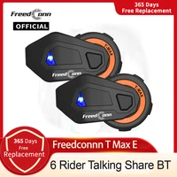freedconn t max e 6 riders 1000m bluetooth motorcycle group talking intercom helmet headset interphone with fm radio tmaxe