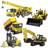 creative expert rc engineering car excavator crane loader trucks moc bricks modular technical model building blocks toys t4001
