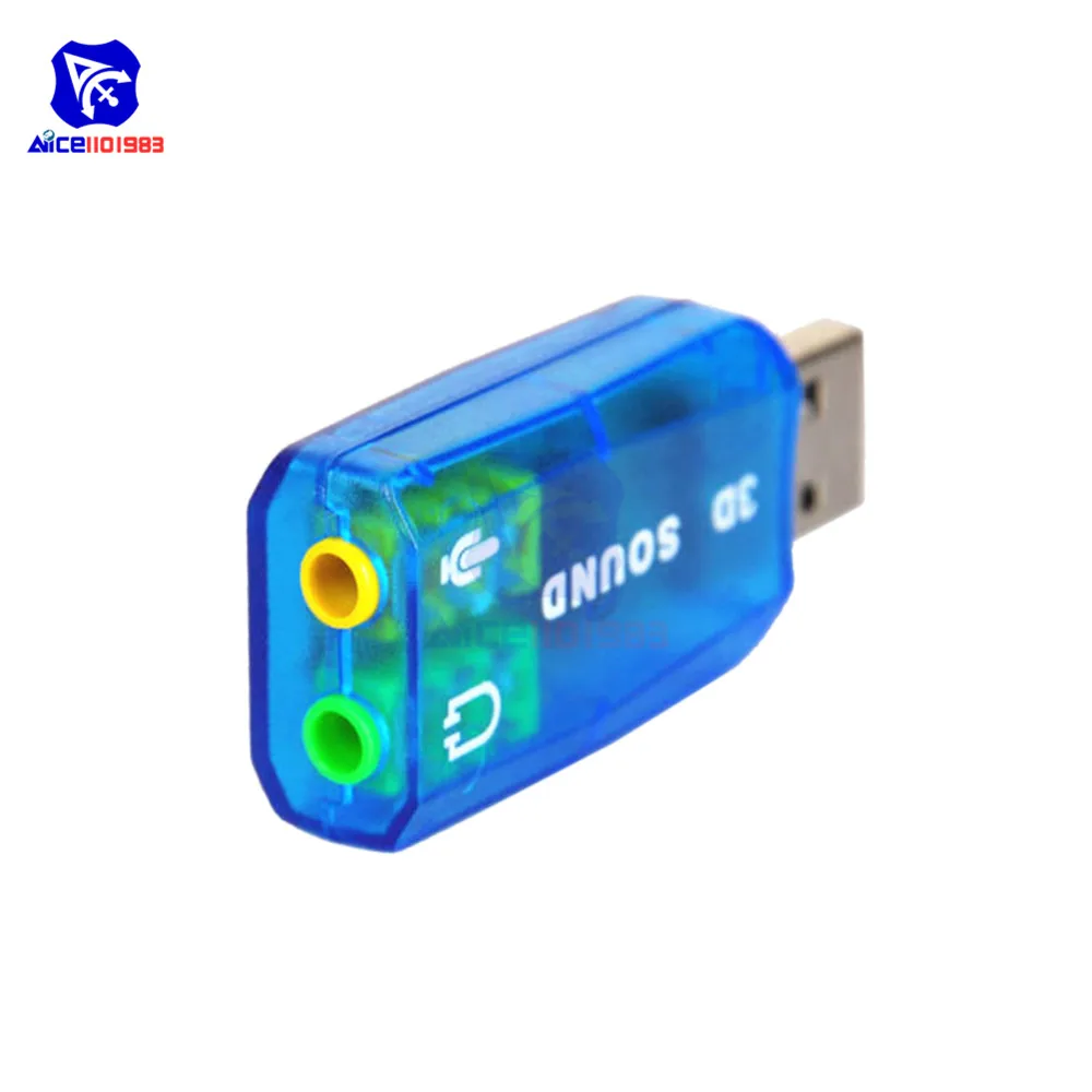 Адаптер звуковой карты diymore CM108 с USB на 3D Аудио случайный цвет | Электронные