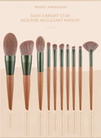 professional cosmetics sets 10pcs green cosmestic powder foundation blending blending eyeshadow face beauty
