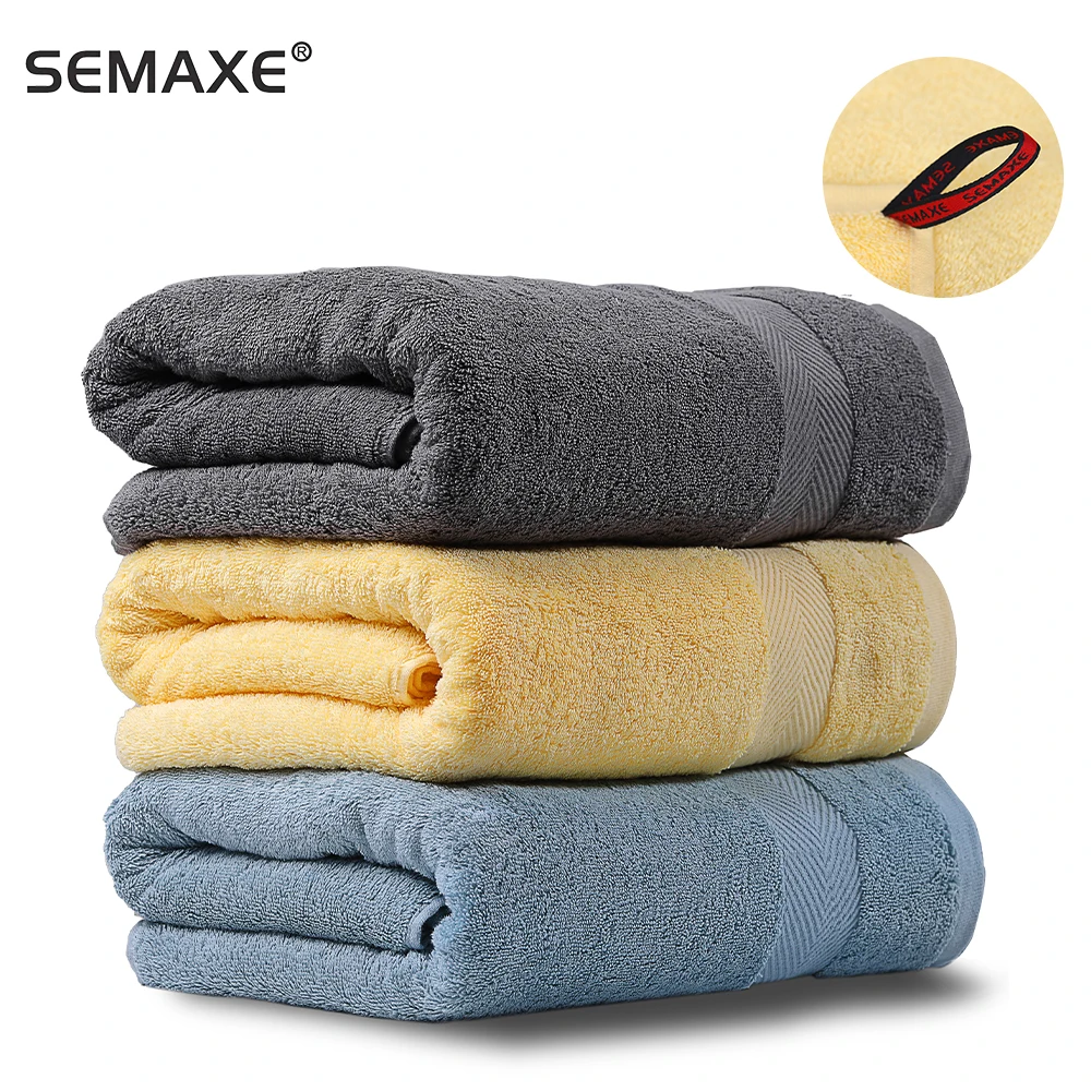 semaxe bath towel 100 cotton used in beach bathroom hotel quality soft towel fluff and super absorbent 3 piece set 70140cm free global shipping