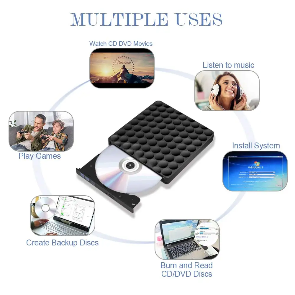 YiYaYo оптический привод USB 3,0 DVD привод CD rom плеер DVD RW горелка для ноутбука hp lenovo компьютер PC Macbook OS Окно 10