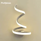 Современный светодиодный настенный светильник на спирали, креативное настенное крепление, прикроватная лампа для телевизора, акриловые железные бра, декоративная настенная лампа для спальни