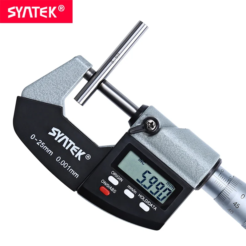 Syntek 0 001 мм Стандартный электронный цифровой внешний микрометр 0-25 калибровочный