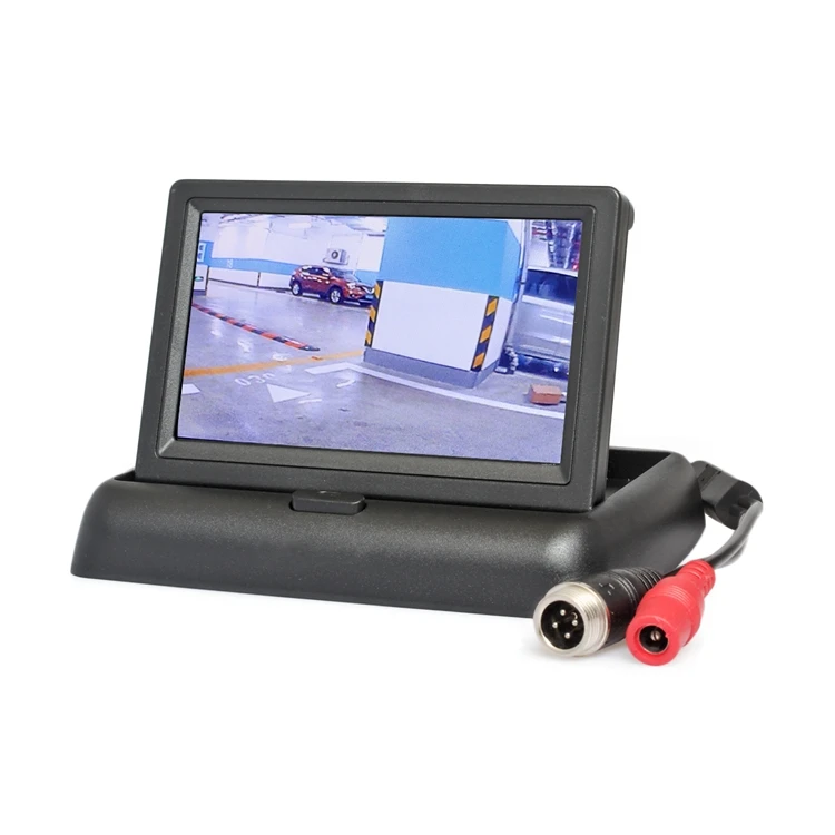 DIYKIT DC12V-24V 4PIN 4,3 дюймов складной TFT lcd Обратный автомобильный монитор заднего вида для автомобиля грузовика автобуса - Цвет: 4.3inch 4PIN monitor