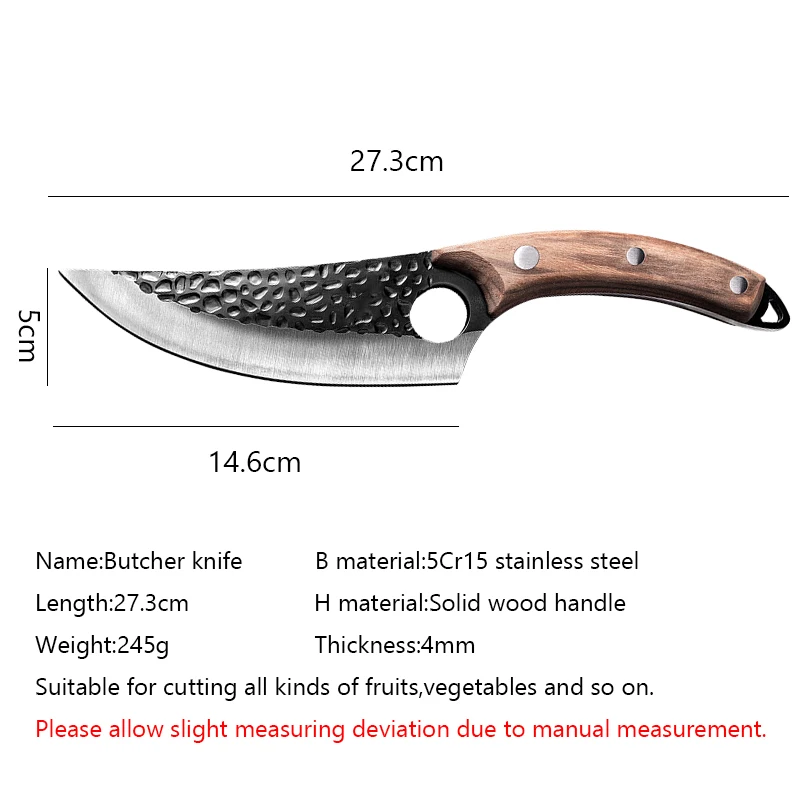

Stainless Steel Knives Set Chef Boning Knife Sets & Solid Wood Handle Kitchen Outdoor Camping Cutting Cooking Tools & Cover Case