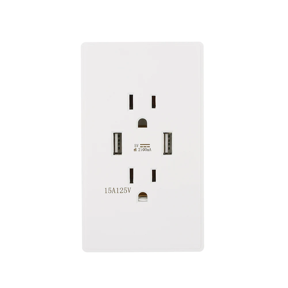 Настенная розетка с двумя USB-портами 15 А | Обустройство дома