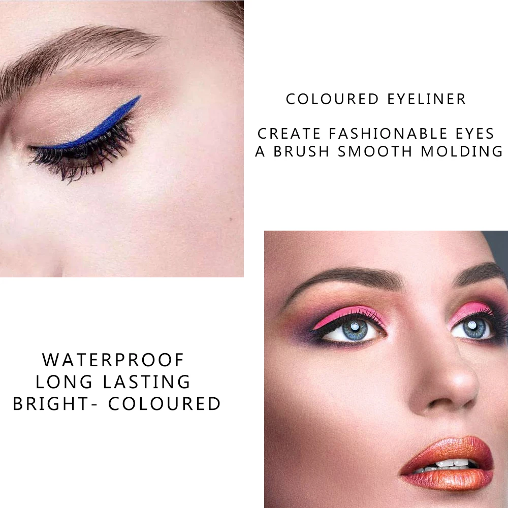 Профессиональная жидкая подводка для глаз гелевый макияж цветной матовый