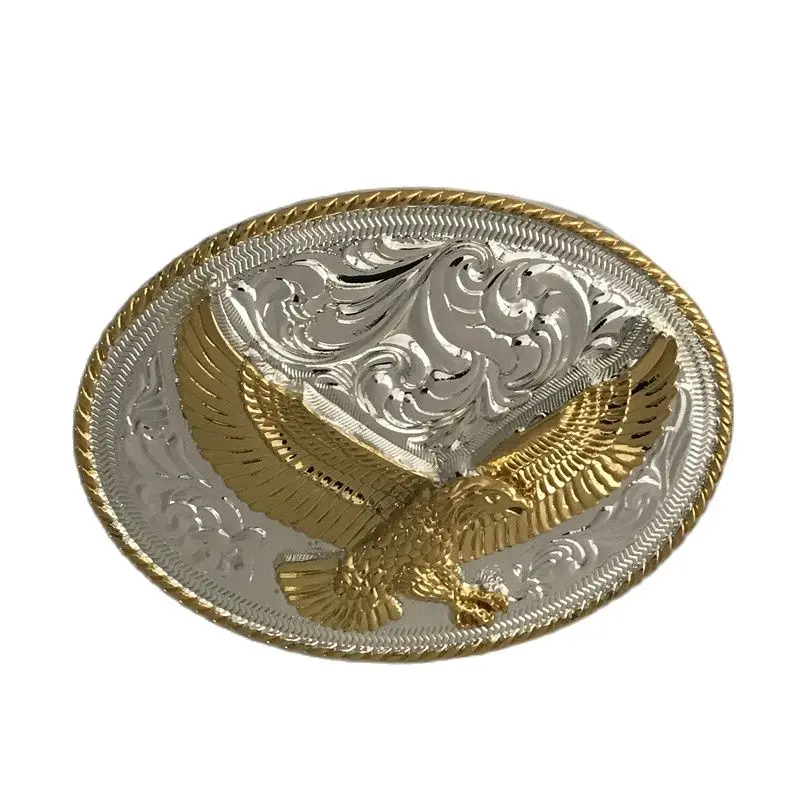 

Retail New 3D Eagle Cowboys Belt Buckle With Oval Metal Belt Head Woman Man Jeans Jewelry accessories Fit 4cm Wide Belt