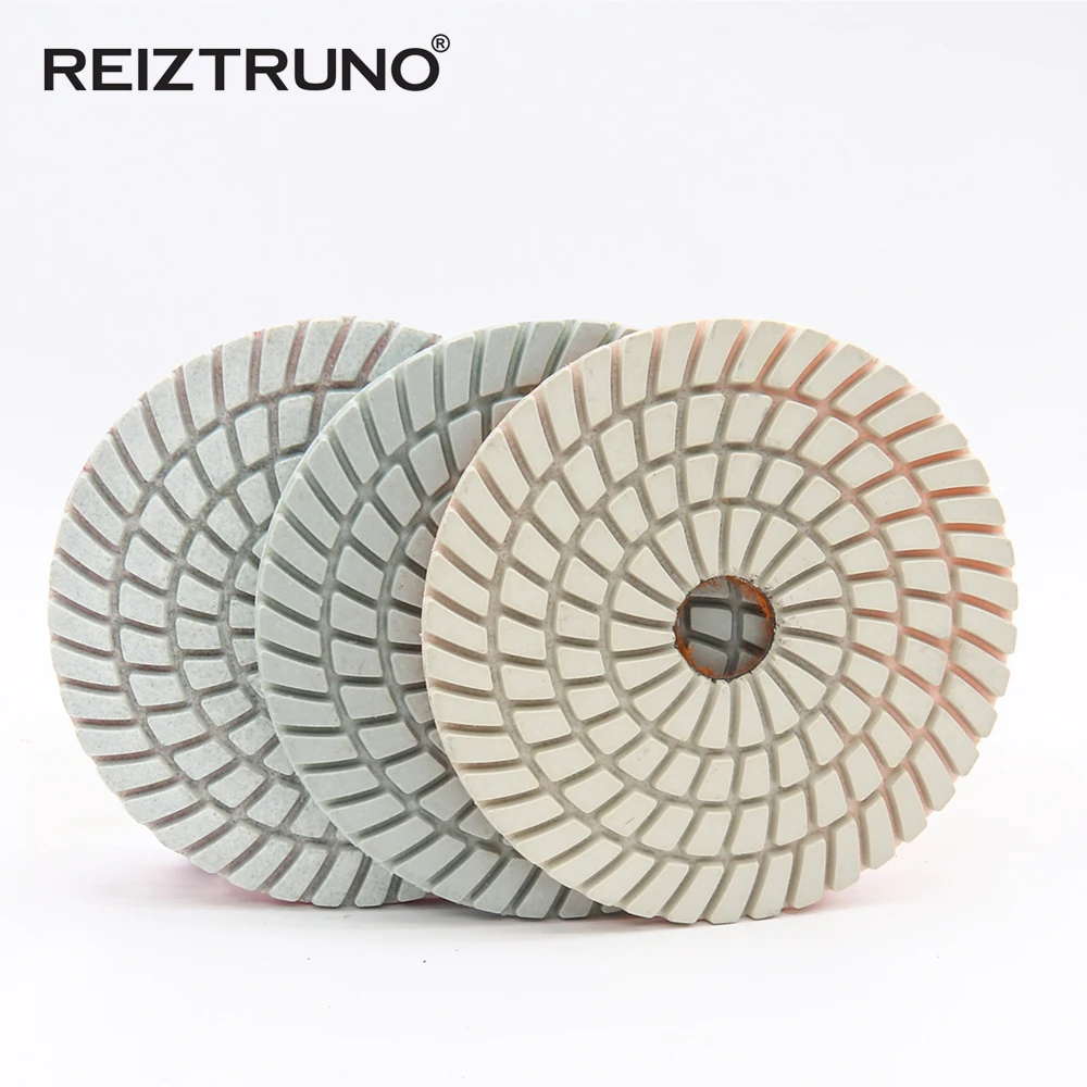 

Алмазный абразивный диск 100 мм, 3 шага, белые шлифовальные диски для полировки камня, мрамора, гранита, шлифовальные инструменты для сухого или влажного использования, 3 шт.