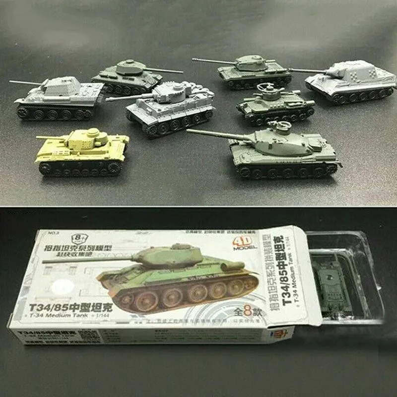 Сборный танк в масштабе 1/144 модель 4D T-34/85 AMX-30MAIN |