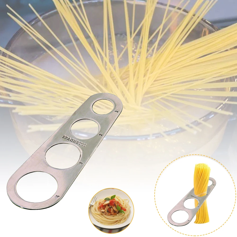 

4 Holes Easy Clearing Pasta Ruler Measuring Tool Stainless Steel Spaghetti Measurer Cooking Supplies Control Tools