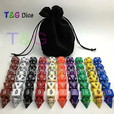 10 наборов 7 эльфов Кости полный комплект d4 d6 d8 d10 d12 d20 % dnd|dnd dice|dice dnddice set |