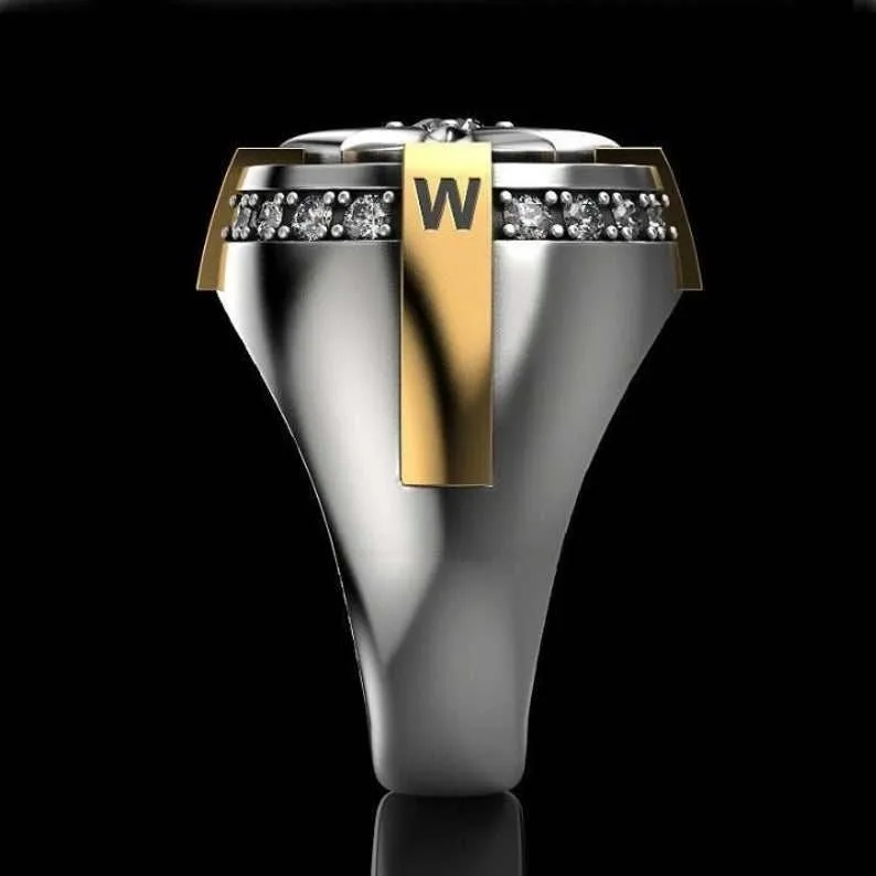 CHUHAN изысканный Для Мужчин's Нержавеющая сталь двухцветная натуральный кольцо