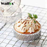 walfos food grade circular tart ring french dessert stainless steel perforation fruit pie quiche cake mousse mold kitchen bakin