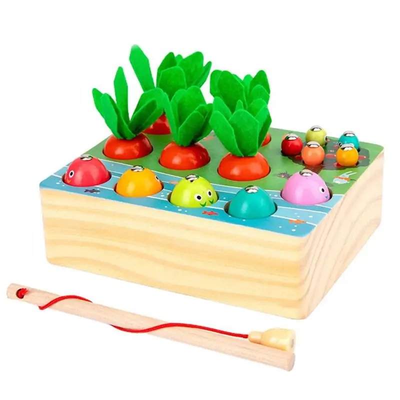 

3 in 1 Wooden Carrots Toys for Kids Educational Toys Fine Motor Skills Block Puzzles Sorting Game Birthday Gifts for Baby child