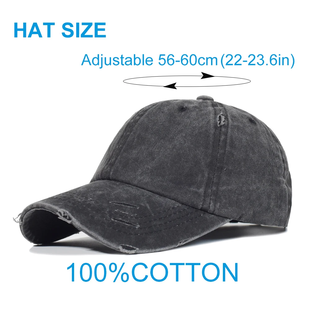 Ponytail Baseball Caps Woman Washed Cotton Adjustable Outdoor Sports Hats Casual Solid Color Mesh Trucker Baseball Cap