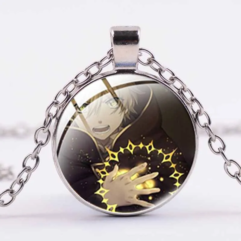Аниме кулон с черным клевером ювелирные изделия модное женское и мужское круглое