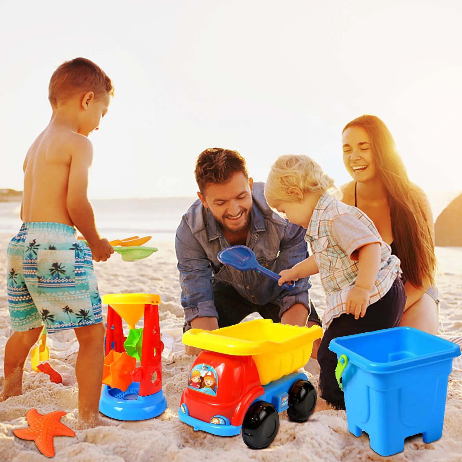 

17 Piece Beach Toy Sand Set Sand Play Sandpit Toy Summer Outdoor Toy Summer Seaside Dig Sand Shovel Soil Water Toys Set