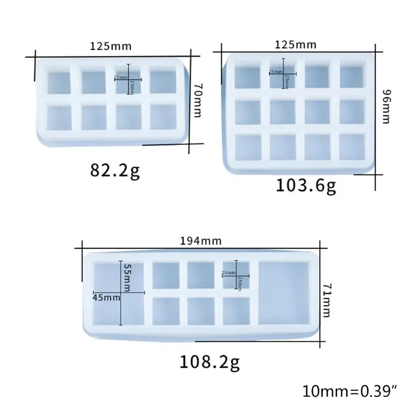 

Crystal Epoxy Resin Mold Square Lattice Lipstick Storage Casting Silicone Mould