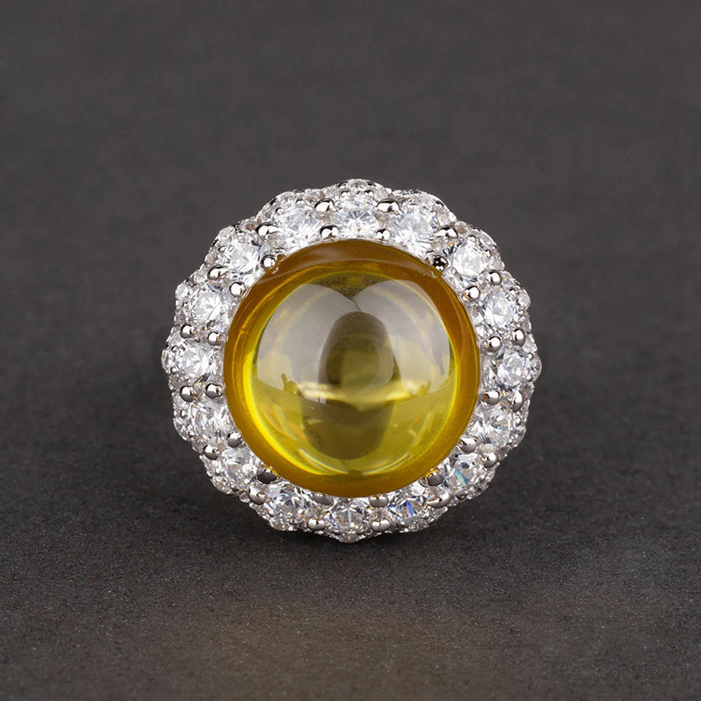 

Luxury 100% 925 Silver Rings Chrysobery Rings For Women Jewelry women's Wedding Anniversary Gemstone Ring Gifts For Lady