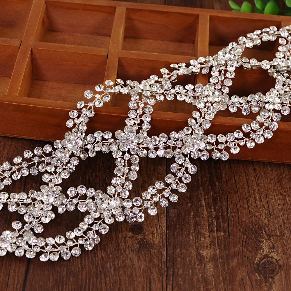 

Bridal Luxury Rhinestone Headpiece 2020 Ladies Korean Diamond Flower Hair Accessories For Womens Vintage Wedding Party Headdress