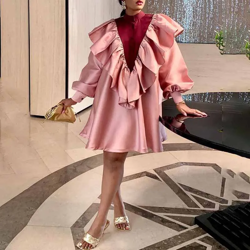 

Африканские платья для женщин, сарафан большого размера с длинным рукавом, Повседневное платье, Европейская мода 2021, женские вечерние плать...