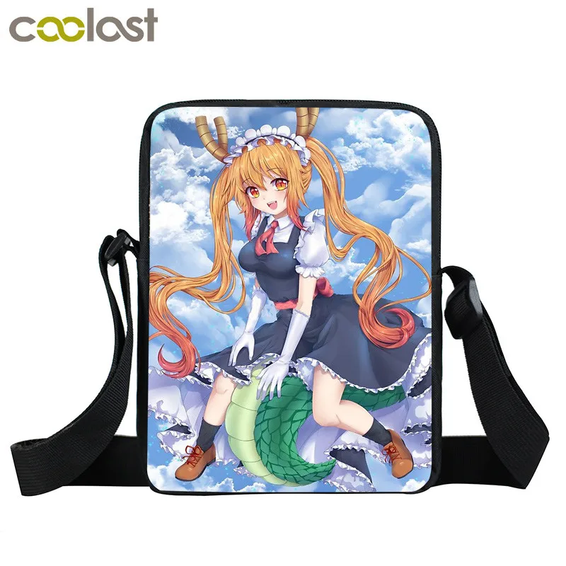 Маленькая сумка через плечо с аниме Miss Kobayashi's Dragon Maid Kanna Kamui Tohru для мальчиков и