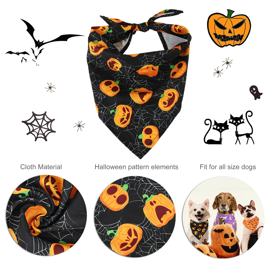 Забавные треугольные платочки для собак 3 шт. шарф питомца в форме тыквы бандана