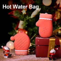 mini hot water bag christmas 300320ml leak proof filled warm bottle silicone portable winter hand warmer hot water bottle