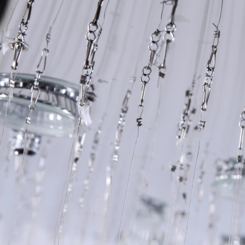 

Modern Crystal LED Ceiling Chandelier Long Spiral Staircase Hallway Restaurant Hanging Lamp Meteor Star Light Fixtures