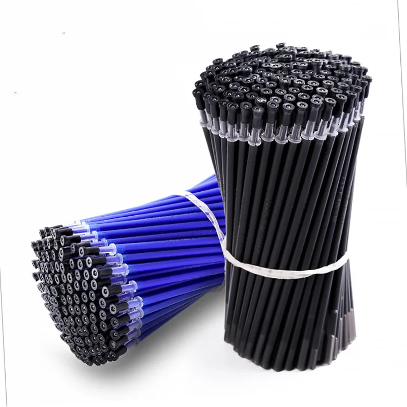 100Pcs/Set Erasable Gel Pen 0.5mm Erasable Pen Refill Rod Blue Black Ink Washable Handle For School Stationery Office Writing