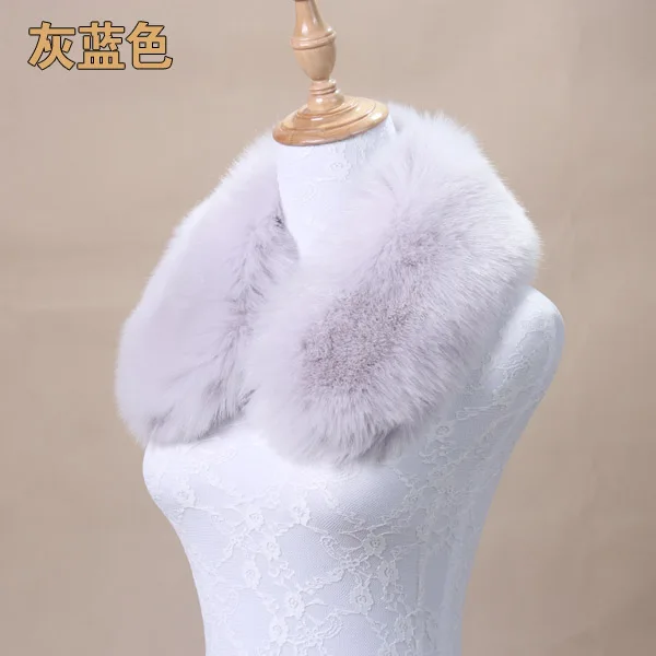 23 Qearlstar Women Scarf New Faux Fur Collar 55cm Women Children Jackets Coat Hood Fur Decor Shawl Soft Warm Luxury Scarves ZKG15 - Цвет: 23