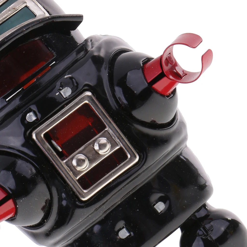 

Retro Wind Up Clockwork Mechanical Walking Tin Robot Toy Black