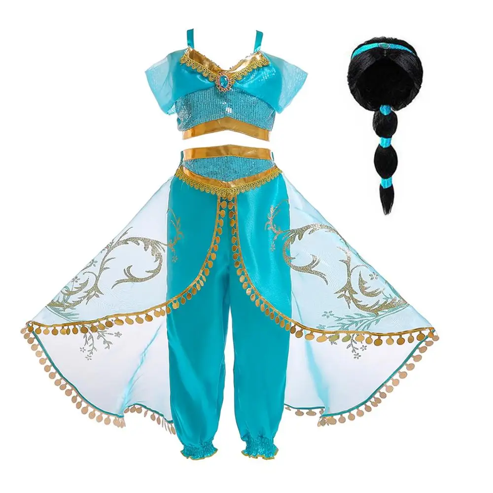 Детский жасмин платье для девочек диадема и палочка дня рождения Хэллоуина |