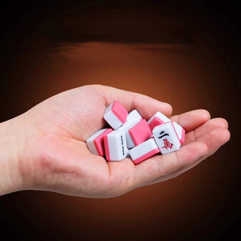 

New Mini Mahjong Portable Folding Wooden Boxes Majiang Set Table Game Mah-jong Travel Travelling Board Game Indoor Entertainment