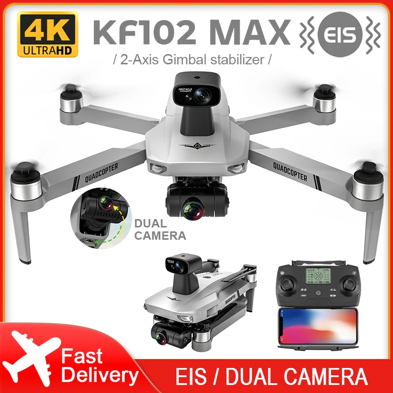 Квадрокоптер автомобильный KF102 Max с HD-камерой, 2 оси, бесщеточным Мотором, VS SG906 Max Pro2 - изображение
