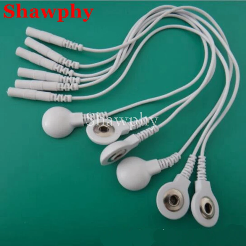 

10Pairs White Electrode Lead Wires 2.0mm Cables Snap Head Cables Connection Wires For TENS/EMS Therapy Machine