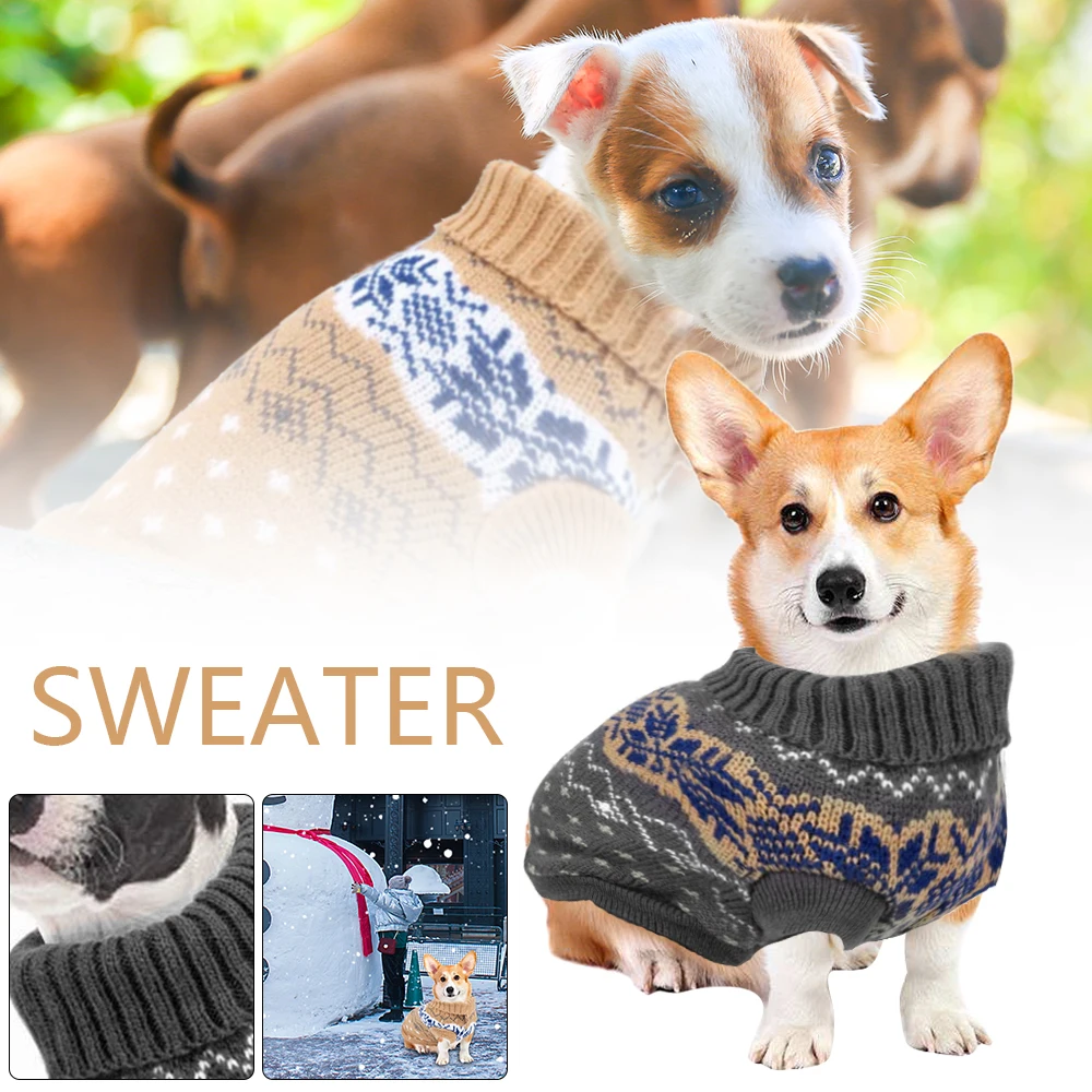 

Pet Sweater Winter Turtleneck Knitted Imitated Cashmere Dogs Coat Keep Warm Cat Costume Pet Clothes for Large Small Dog Jacket