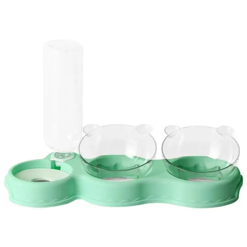 

Automatic Cat Bowl Water Dispenser Double Pet Cat Food Bowls With Water Bottle Kitten Feeding Food Water Container Cats Bowl