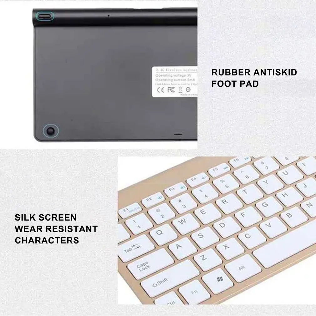 2 4G Беспроводная клавиатура и мышь портативная мини-клавиатура комбинированный