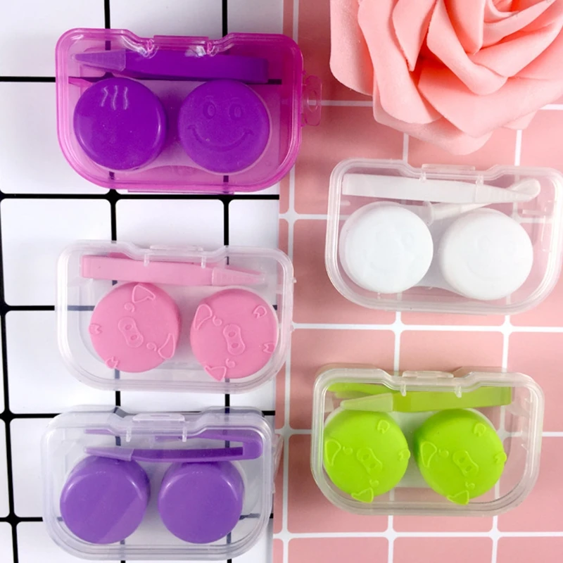 

Contact Lens Box Transparent Travel Portable Case Storage Container Objectives 2XPC