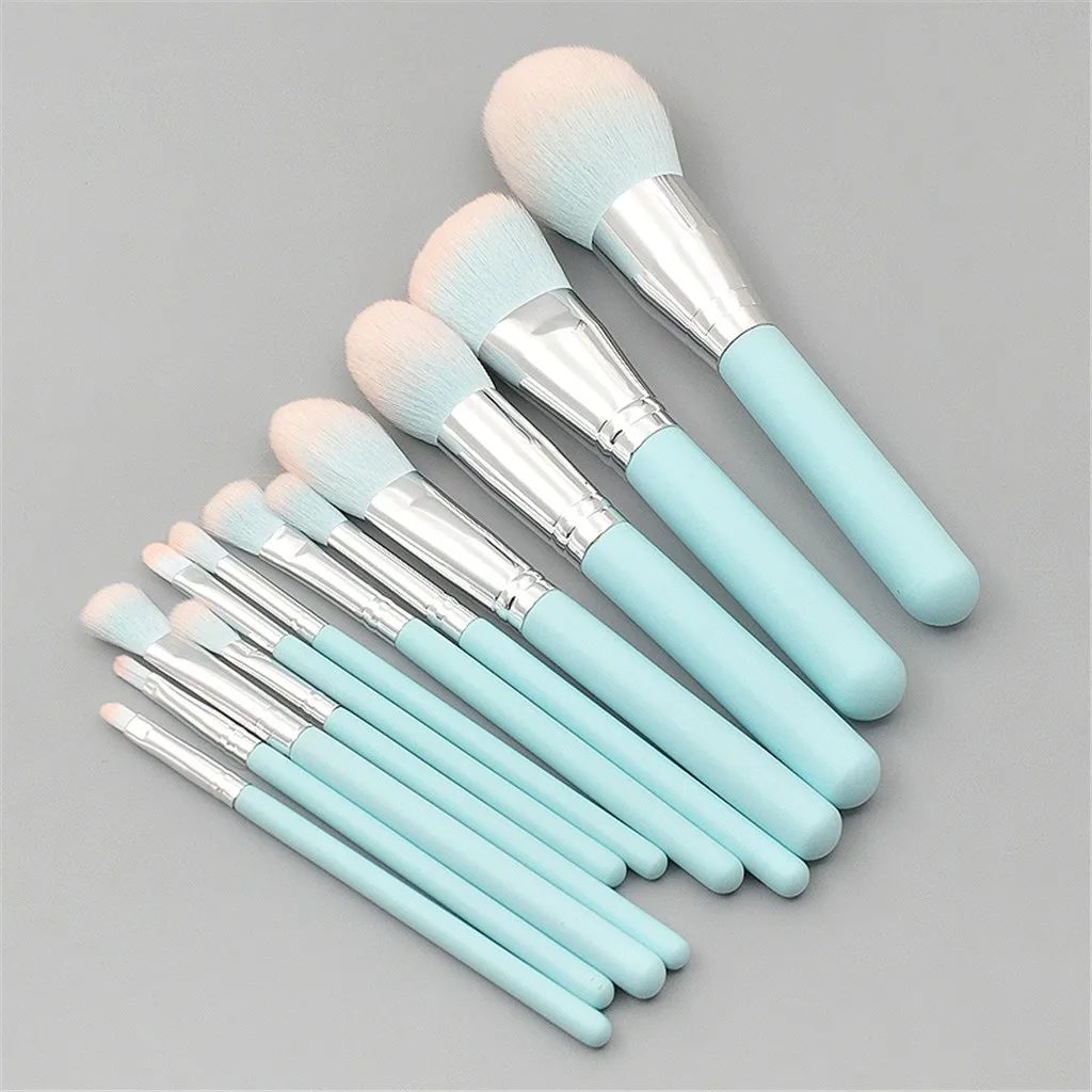 12 шт. светло-синяя Высококачественная пудровая волоконная Кисть для макияжа с
