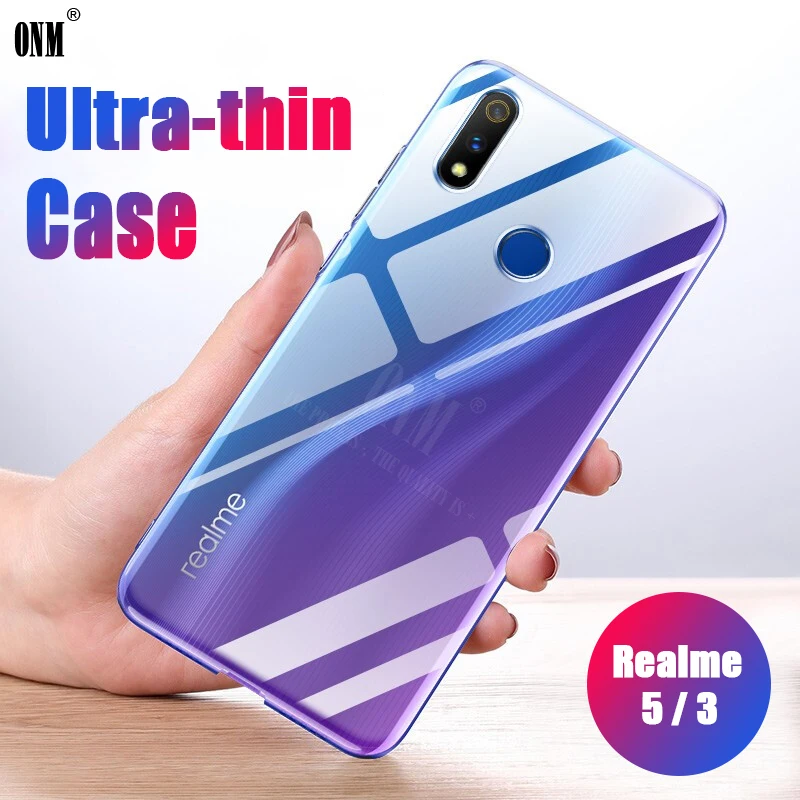 Чехол для OPPO Realme 5/5 Pro прозрачный силиконовый чехол-бампер из ТПУ мягкий чехол на