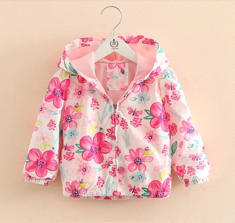 pink2 Для малышей, для мальчиков, bibicola куртка модная футболка из хлопка сезона весна-осень с капюшоном Тренч цветок stylechildren верхняя одежда пальто для девочек - Цвет: pink2