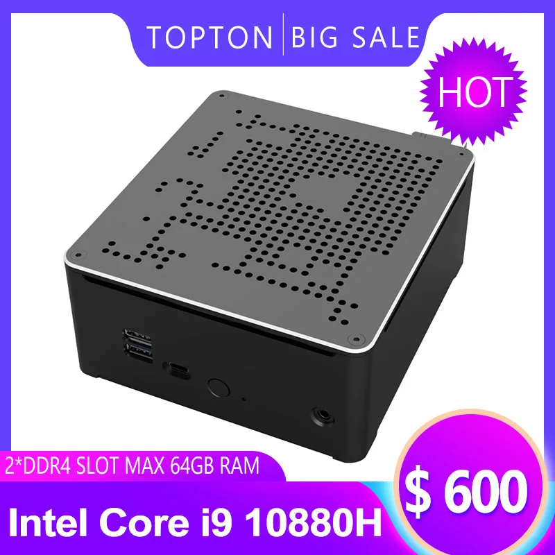 Высококачественный мини-ПК Intel Core i9 10880H 8 16 потоков 2 * DDR4 M.2 NVMe игровой настольный
