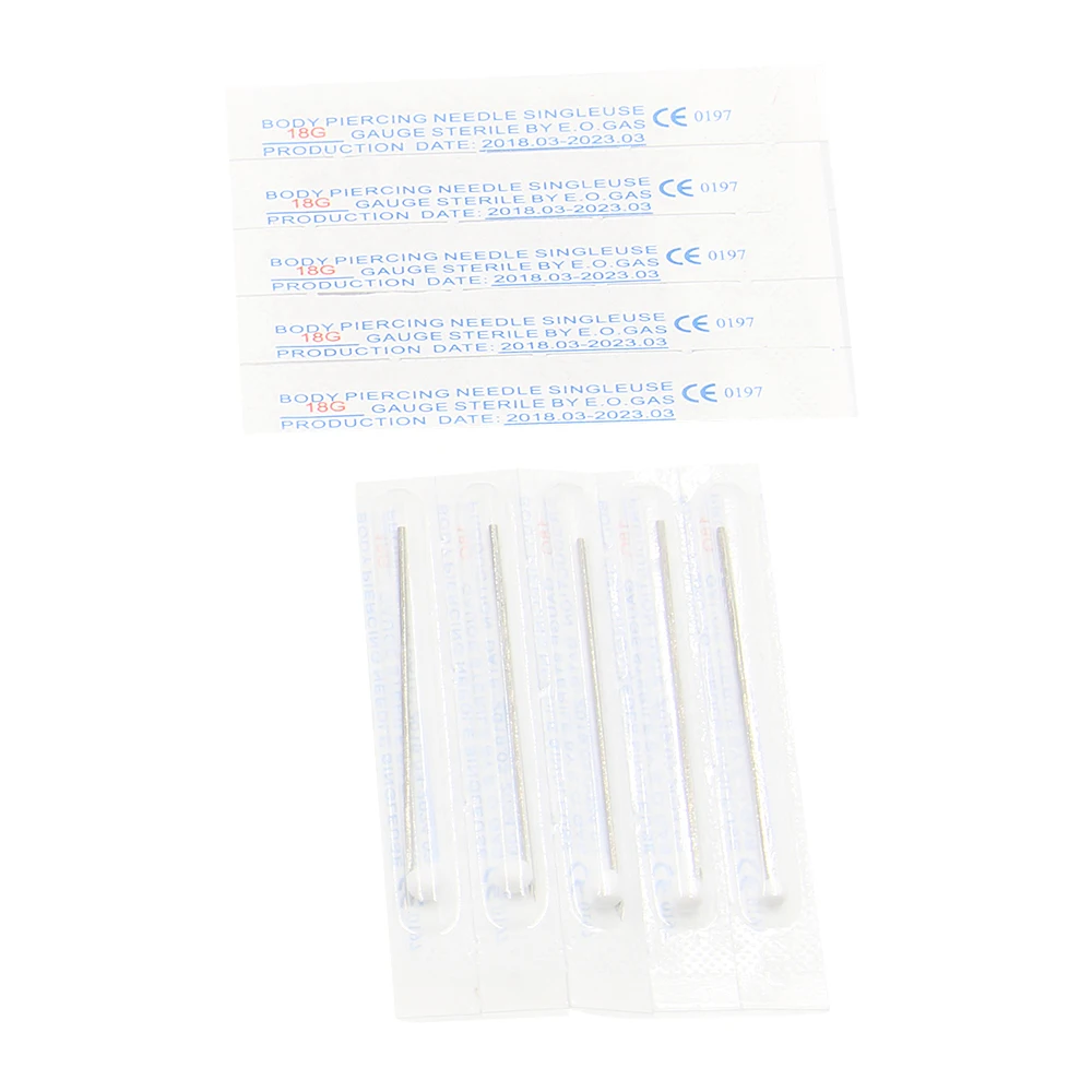 

100pcs 18G Piercing Needles Disposable Sterile Body Piercing Needles Surgical Steel Tattoo Piercing Needles