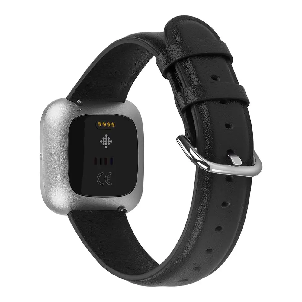 Красный Премиум пота кожаный ремешок Замена для Fitbit Versa/versa 2 Смарт часы браслет ремешок - Цвет: Красный