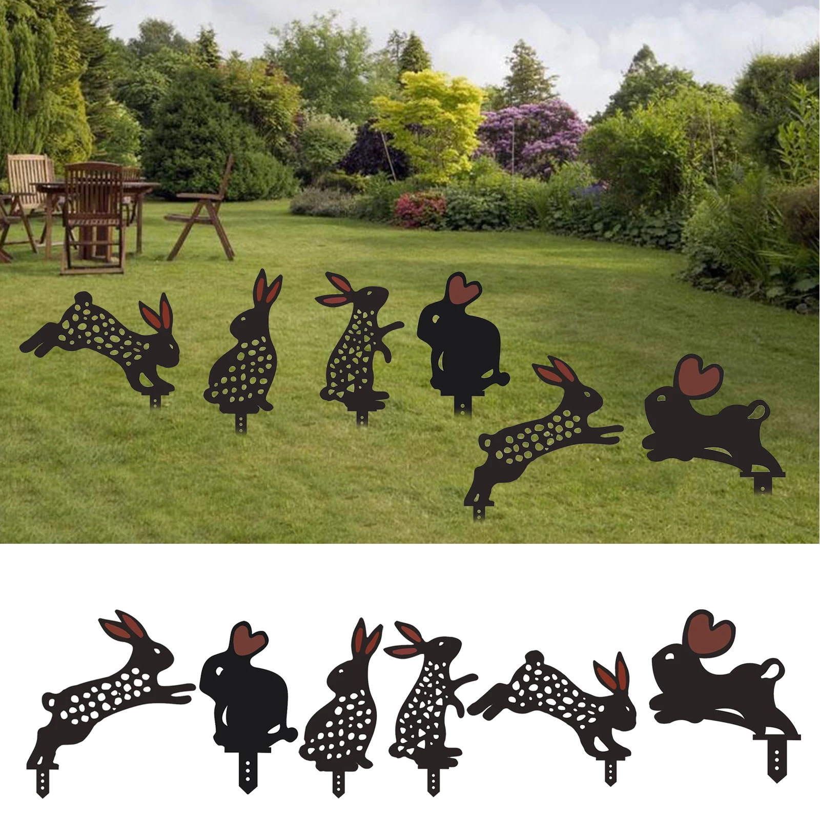 

Акриловые Bunny открытый газон знак столбы для пасхи охоты вечерние двор Декор