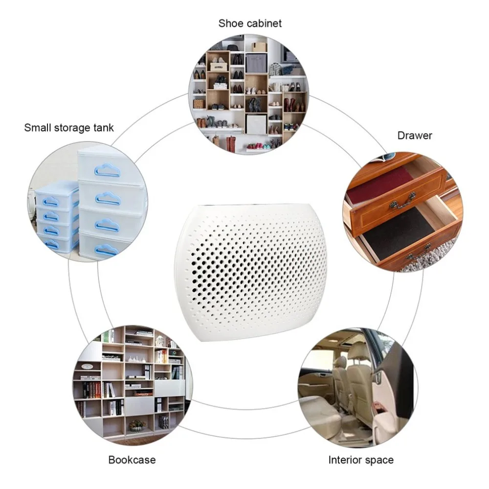 Домашний перезаряжаемый мини осушитель воздуха 250 мл беспроводной